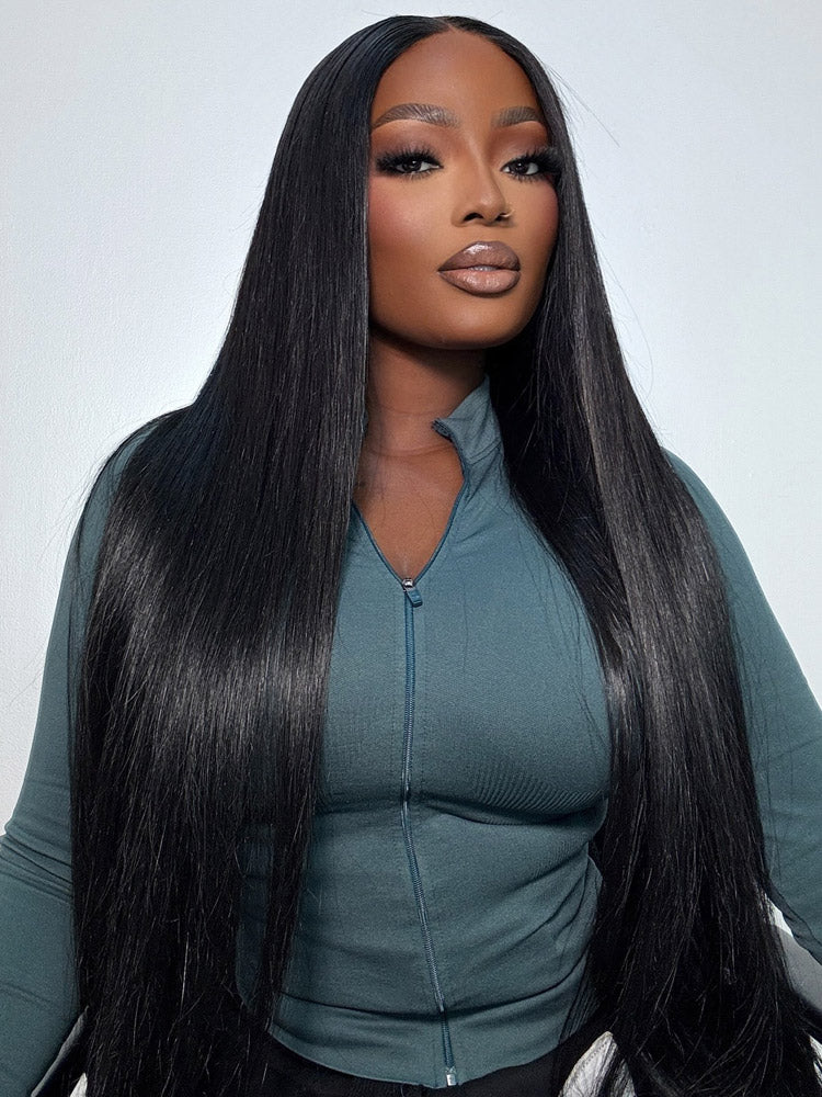 WigCool Straight Hair 5x5 Transparent Lace Closure Wigs Human Hair Pre Plucked With Baby Hair