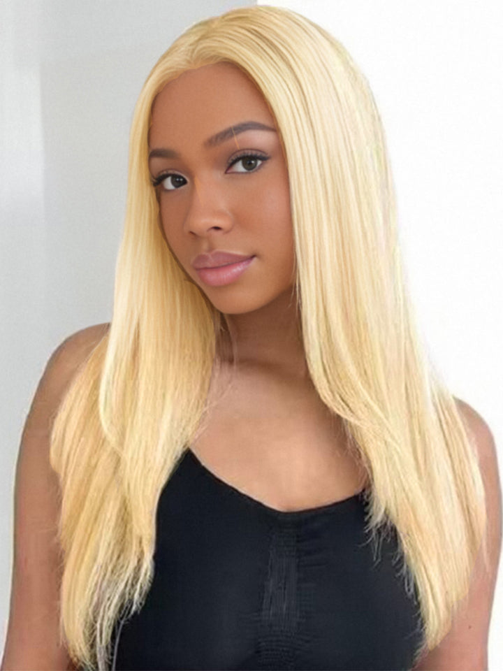 WigCool #613 Blonde Straight 13x4 Swiss HD Lace Frontal Straight Butterfly Haircut #613 Wig Layered Hair