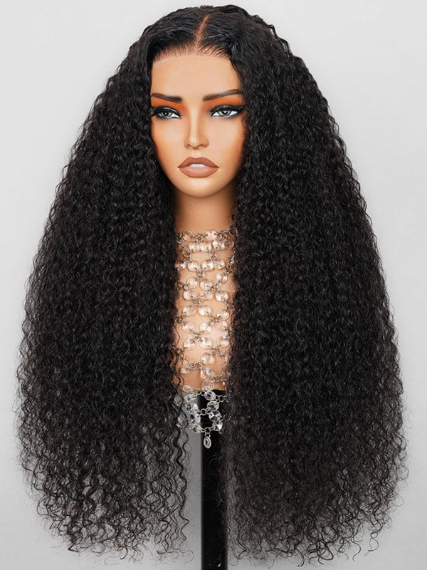 Kinky Curly Glueless Wigs Deep Wave 9x6 Pre Cut HD Lace 100% Human Hair Wig Ready To Go