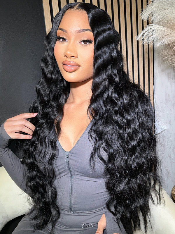 Natural Crimps Curls Loose Deep Wave 9x6 Swiss HD Lace Pre Cut Lace Closure Wig Wear & Go Glueless 100% Human Hair Wig