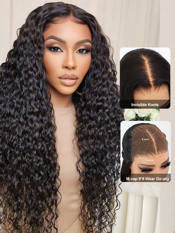 Wigcool 9x6 Parting Max Swiss HD Lace Glueless Single Grid Single Strand Wig Water Wave Wear Go Wigs