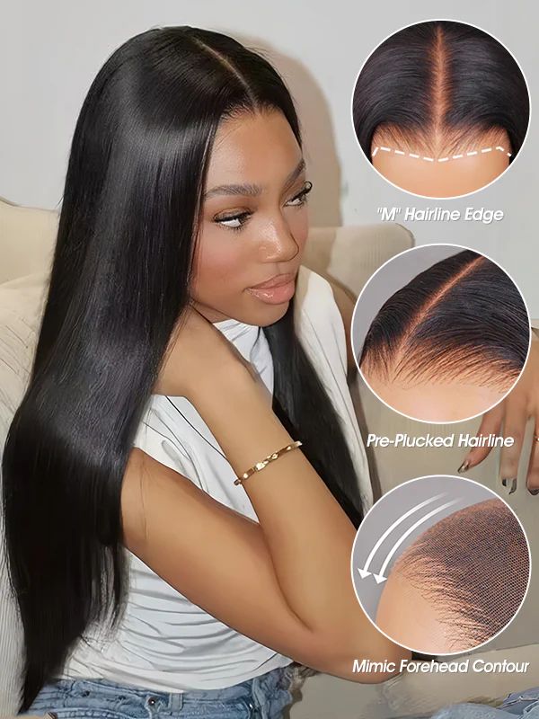 Wigcool 9x6 Pre-bleached Knots Ready Go Glueless Wigs Pre-everything Straight Wigs