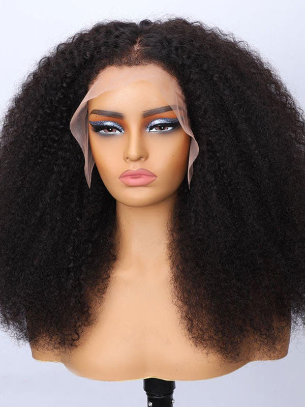 Afro-Kinky-Curly-Bob-Wig-4C-Kinky-Edges-5x5-Transparent-Lace-Closure-Wigs