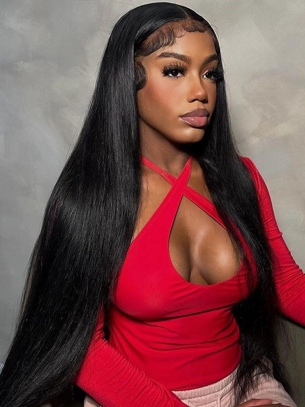 WigCool Straight Hair/Body Wave 13x6 Full Transparent Lace Frontal Wig Pre Plucked Bleached Knots Natural Hairline 100% Human Hair Wigs