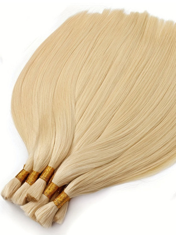 Bulk Human Hair for Braiding 613 Blonde Straight Hair Bulk Raw Human Hair No Wefts Hair Extensions(70g/bundle)