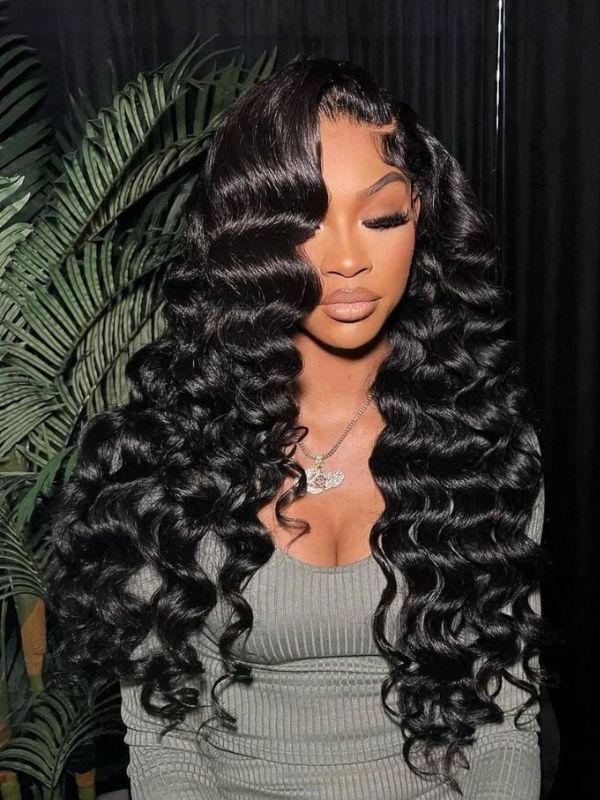 Loose Deep Wave Wig Real Swiss HD Lace Front Wig Pre Plucked With Baby Hair