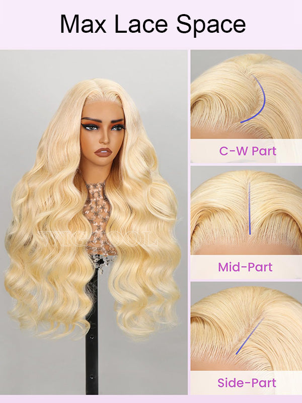 Body Wave 13x6 Real Swiss HD Lace Frontal #613 Blonde Wig Pre Plucked With Baby Hair