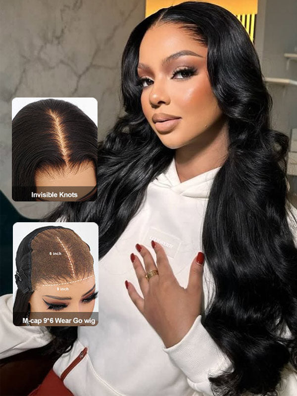 Wigcool 9x6/13x6 Parting Max HD Lace Body Wave Easy-Wear Lace Frontal Mini Knots Natural Black Human Hair Wigs