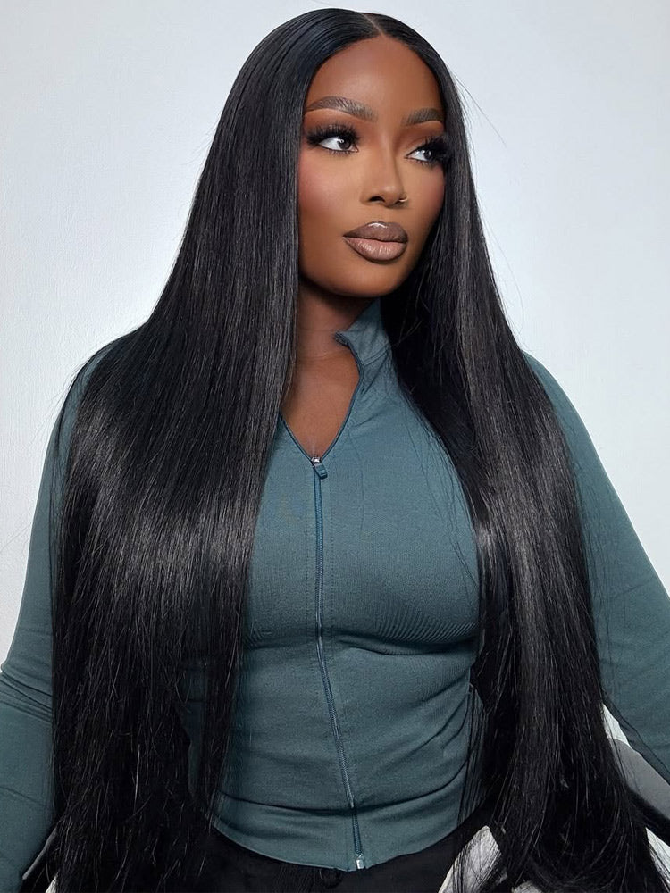 Wigcool 9x6 Pre Cut/13x6 Pre-bleached Knots Ready Go Glueless Wigs Straight Human Hair Wigs