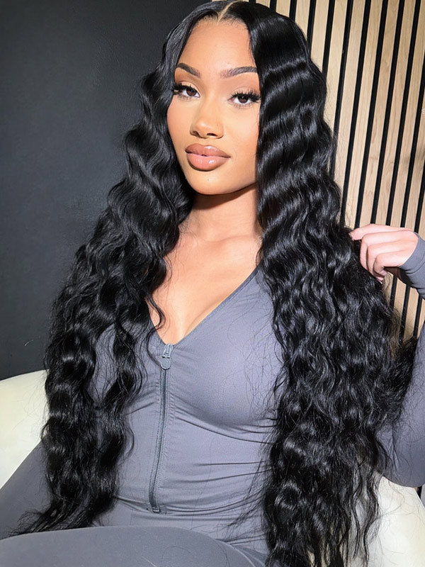 Natural Crimps Curls Loose Deep Wave 9x6 Swiss HD Lace Pre Cut Lace Closure Wig Wear & Go Glueless 100% Human Hair Wig