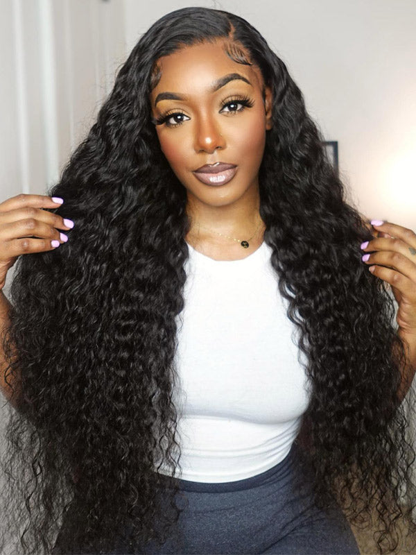 $100 OFF Water Wave 13x4 Transparent Lace Frontal Wig Real Human Hair Wigs