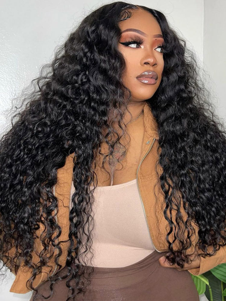 WigCool Water Wave Transparent 5x5 Lace Closure Wig Pre Plucked With Baby Hair Natural Hairline 100% Real Human Hair Wig