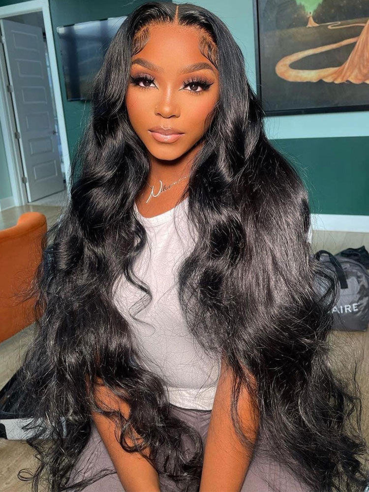 WigCool Body Wave 5x5 Transparent Lace Front Wig Human Hair Pre Plucked With Baby Hair