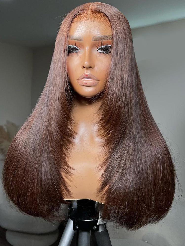 WigCool Butterfly Haircut Chocolate Brown Ready To Wear Glueless Wigs 9x6 Pre Cut /13x6 HD Lace Front Human Hair Wig Pre Plucked