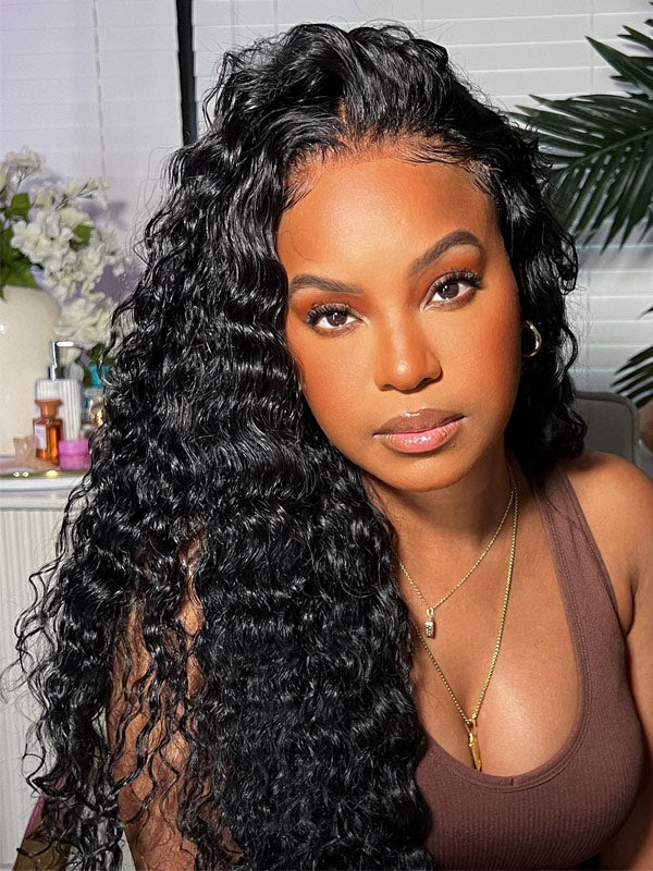 WigCool Pre Bleached Knots Water Wave 13x6 Full Transparent Lace Front My Store