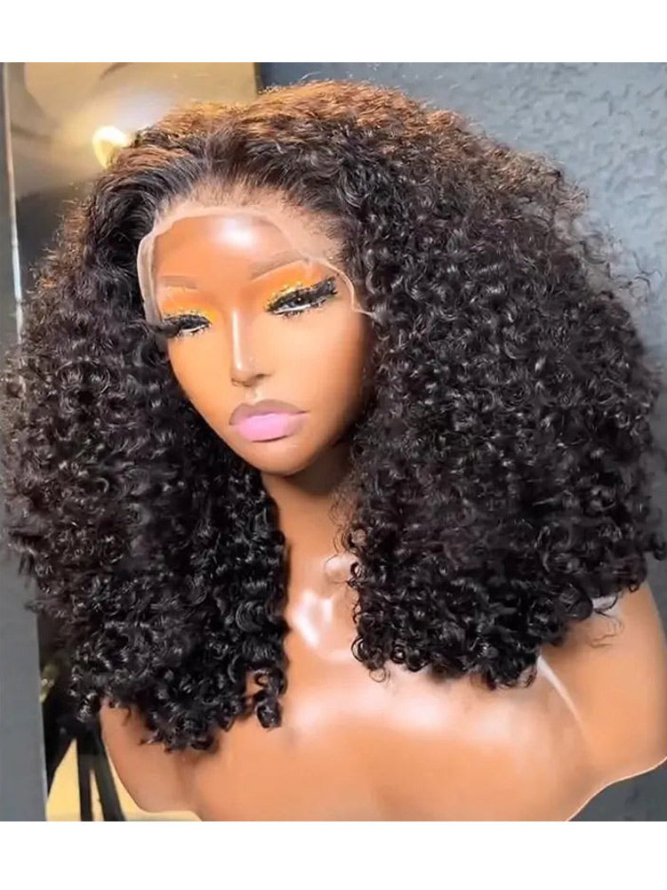 WigCool Popping Curly HD Lace Front Wigs Pre Bleached Glueless Human Hair Wigs