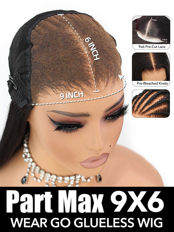 Wigcool Deep Wave Pre Cut 9x6 Swiss HD Lace Wigs Wear And Go Wig Bleached Knots Glueless Wigs