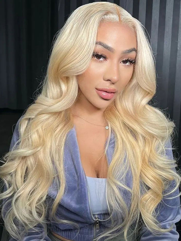 WigCool Body Wave 613 Blonde 5x5 HD Transparent Lace Closure Wig Human Hair Pre Plucked With Baby Hair