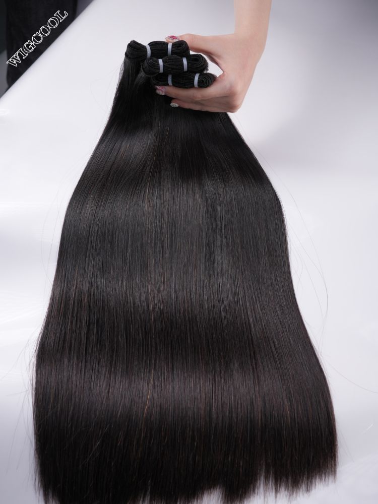 10A+ Super Double Drawn Hair Weft Full End Unprocessed Straight Human Hair Bundles Hair Extensions