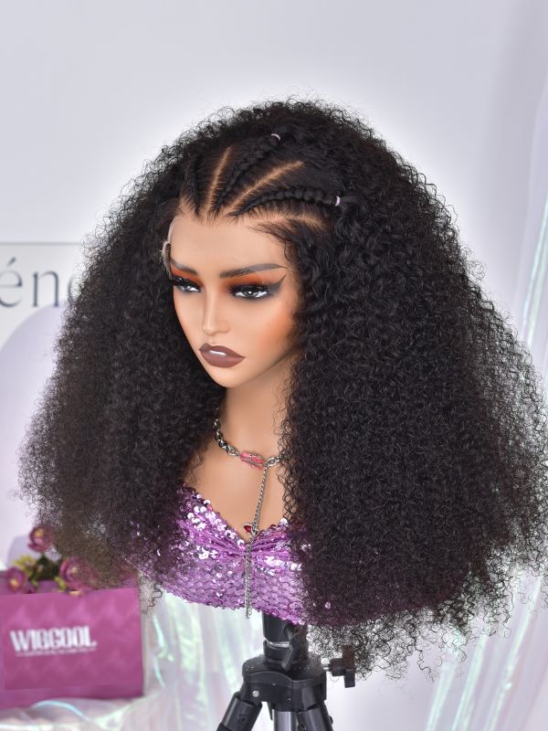 Wigcool Real Swiss HD Lace Front Wigs Kinky Curly 13x4 Lace Front Wigs Human Hair For Black Woman