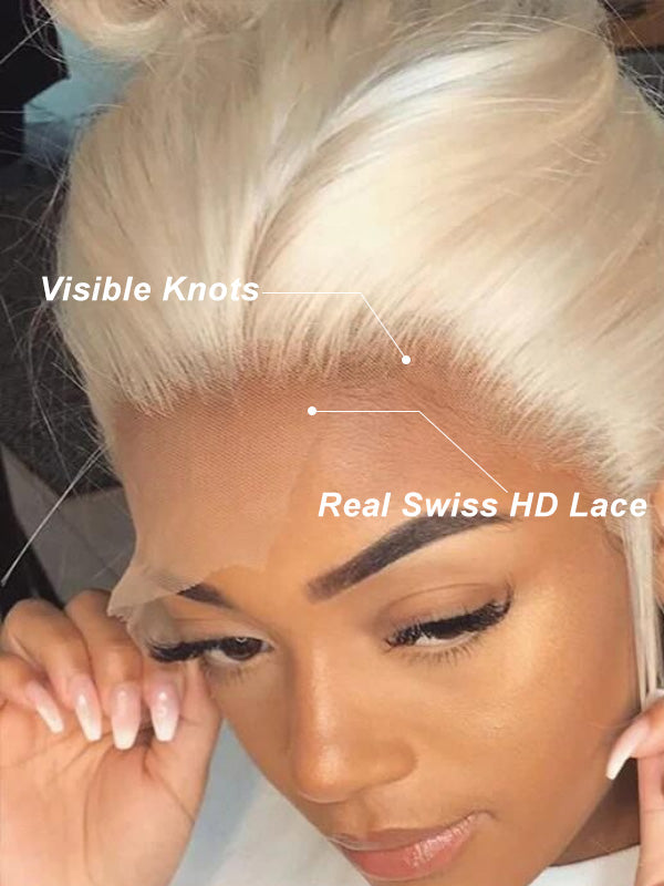 Body Wave 13x6 Real Swiss HD Lace Frontal #613 Blonde Wig Pre Plucked With Baby Hair