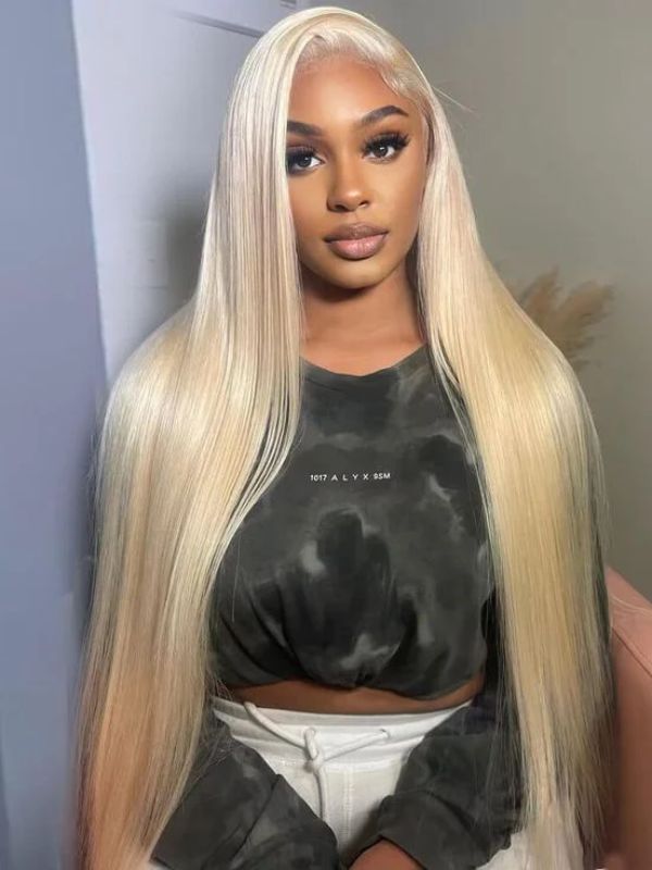 D-Straight 13x6 Real Swiss HD Lace Frontal #613 Blonde Wig Pre Plucked With Baby Hair