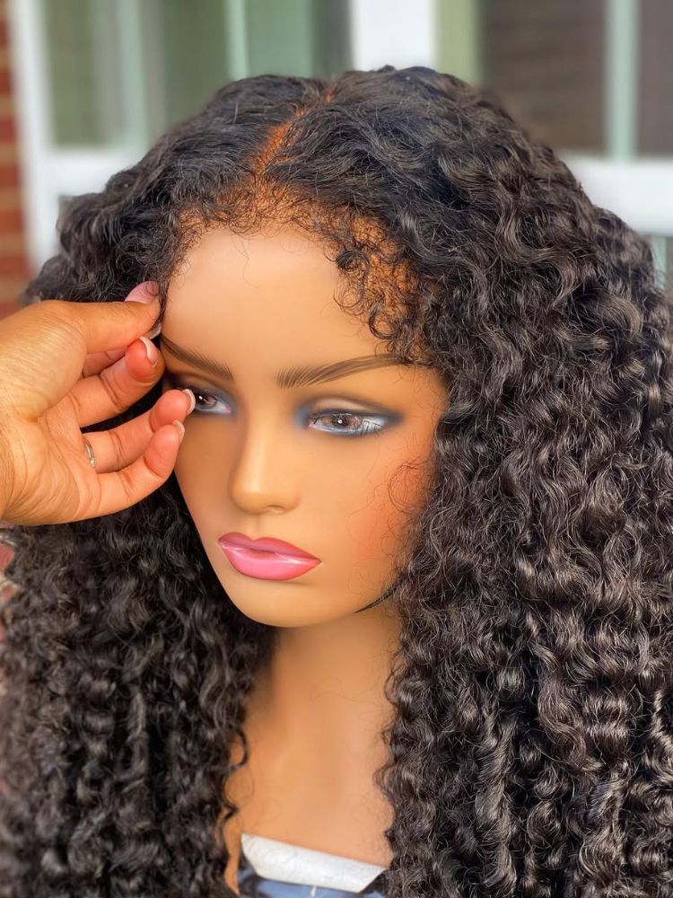 Wigcool 4C Hairline Wigs Curly Wigs 13x4 HD Lace Front Wig With Curly Baby Hair Realistic Hairline